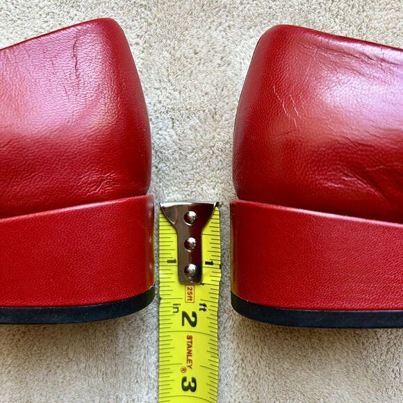 Sarto by Franco Sarto Monana Red Leather Slip On Flat Low Block Heel Women’s 6 M - Picture 9 of 16